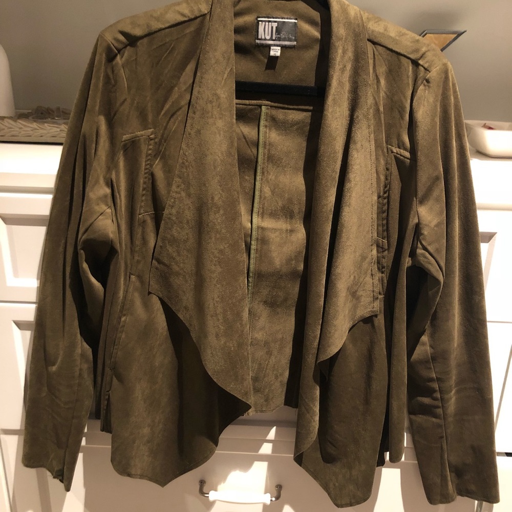 KUT From The Kloth Green Drape Front Jacket XL